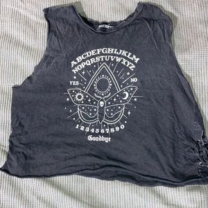 black YES NO muscle t shirt